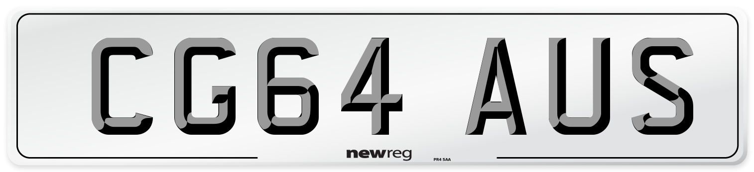 CG64 AUS Number Plate from New Reg